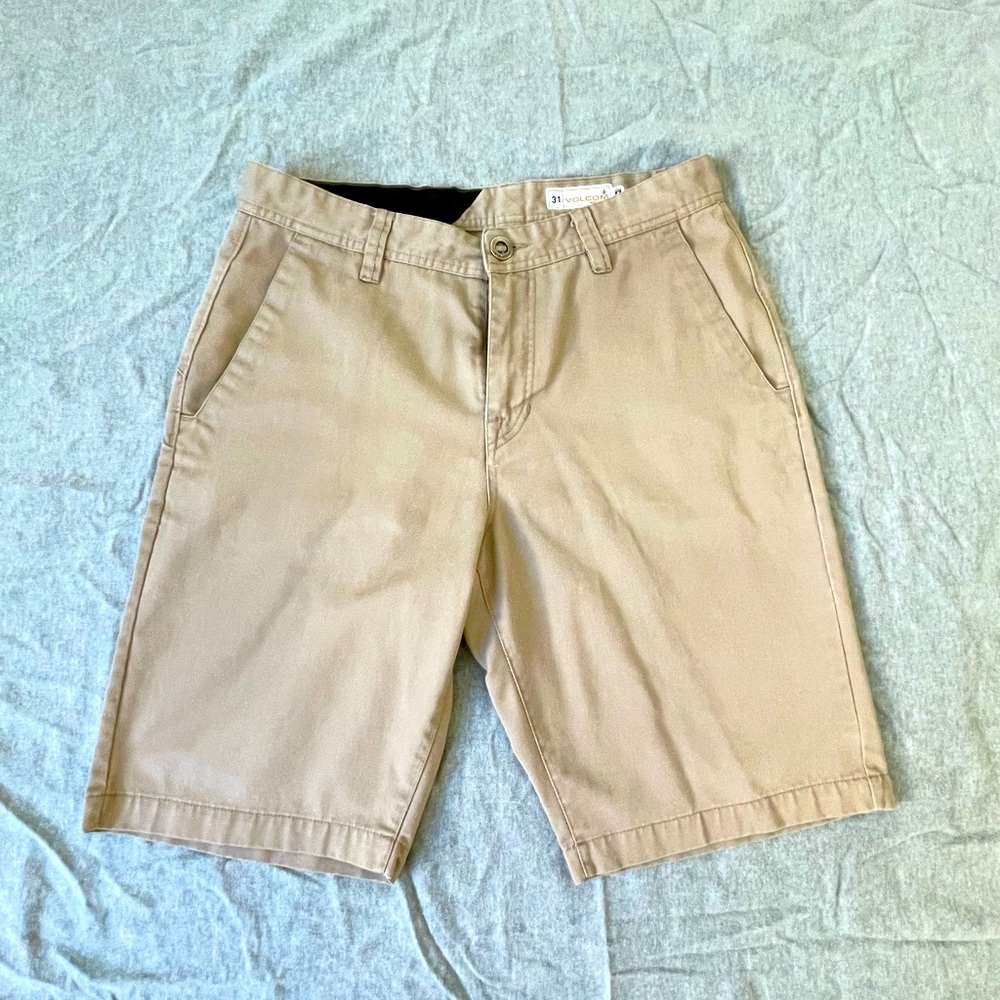 Volcom khaki shorts.